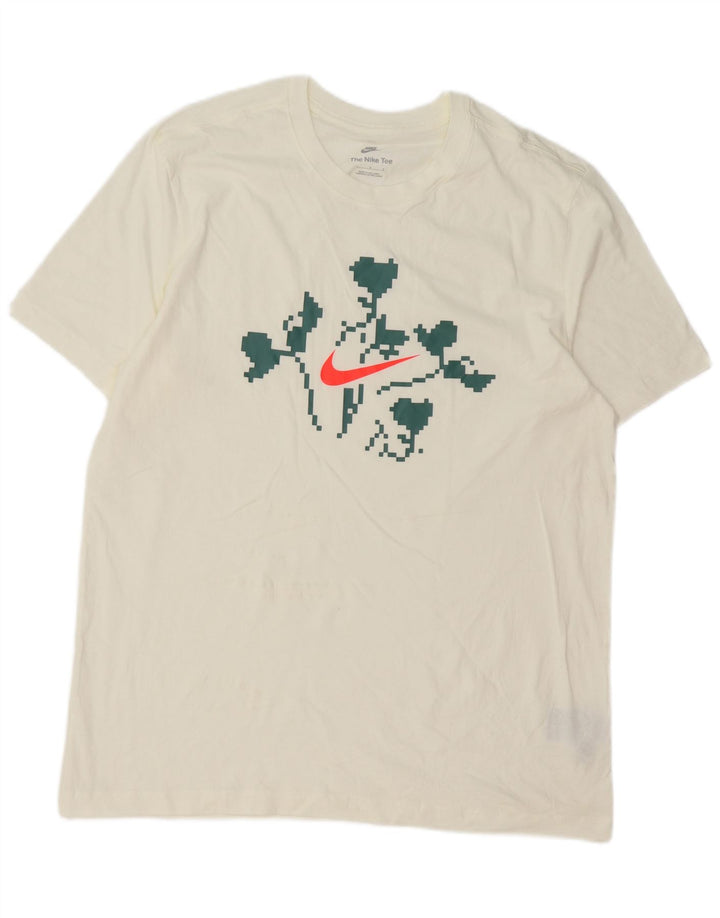 Nike grafisk T-shirt top til mænd, stor hvid bomuld