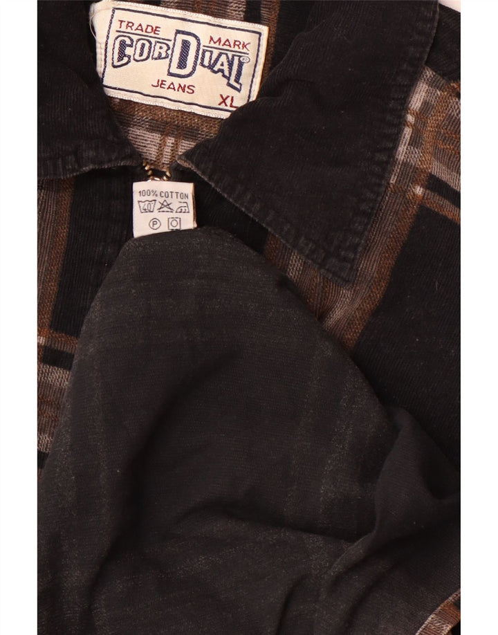 Vintage herre pullover XL brun ternet bomuld