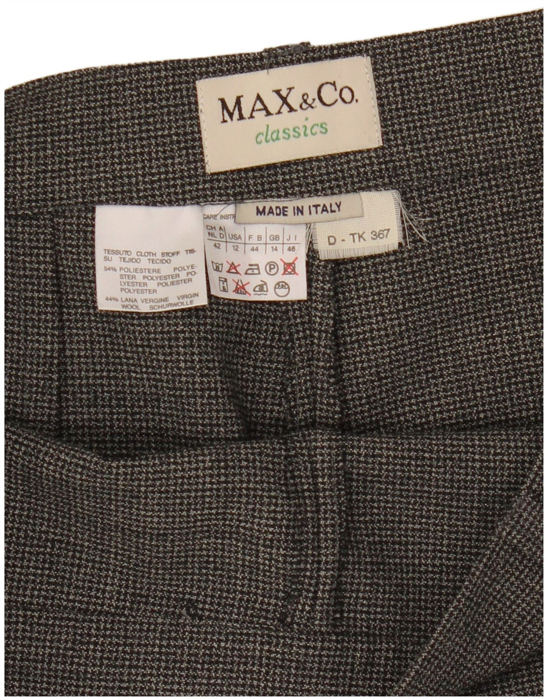 Max & Co. Dame Classics Suit Bukser UK 14 Large W30 L32 Grå
