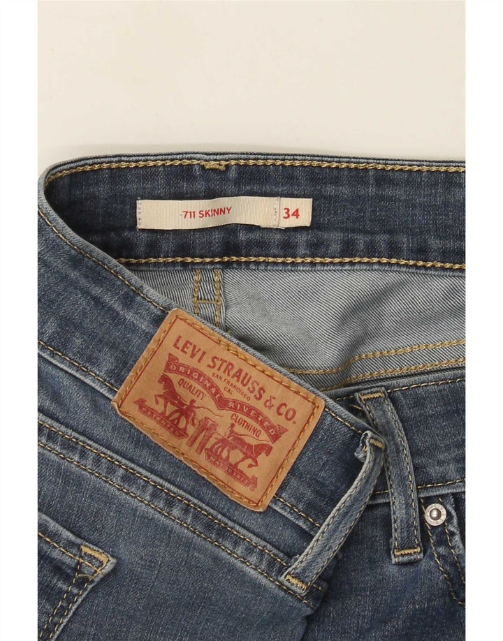 Levi's Dame 711 Skinny Jeans W34 L30 Blå