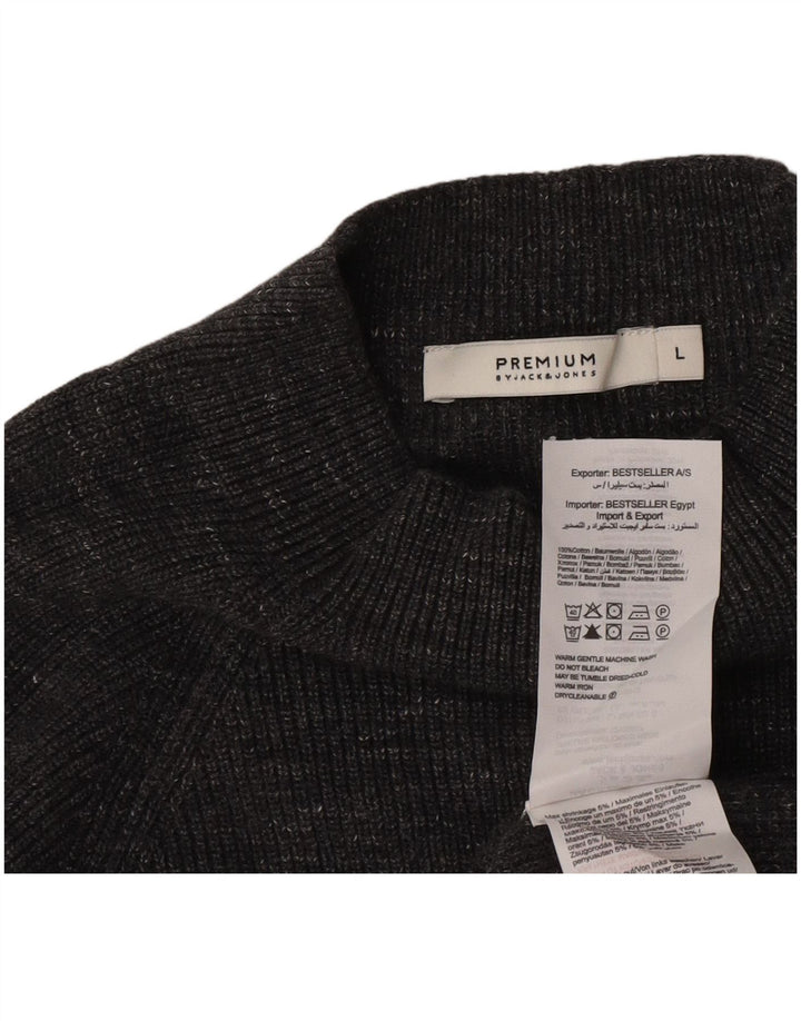 Jack & Jones Herre Turtle Neck Jumper Sweater Stor grå Flecked Bomuld