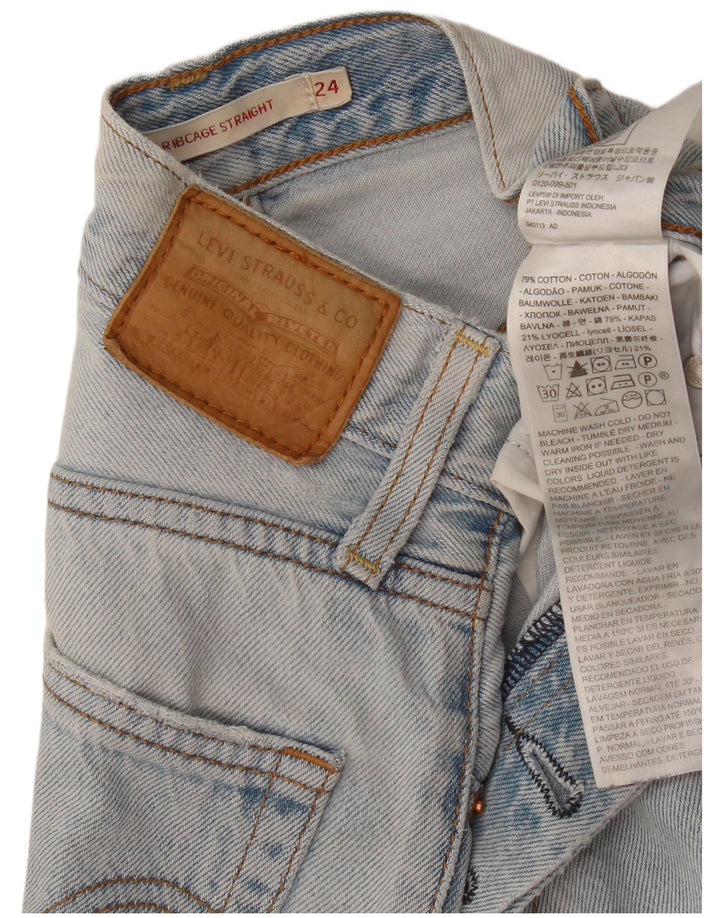 Levi's Dame Ribcage Straight Jeans W24 L26 Blå Bomuld