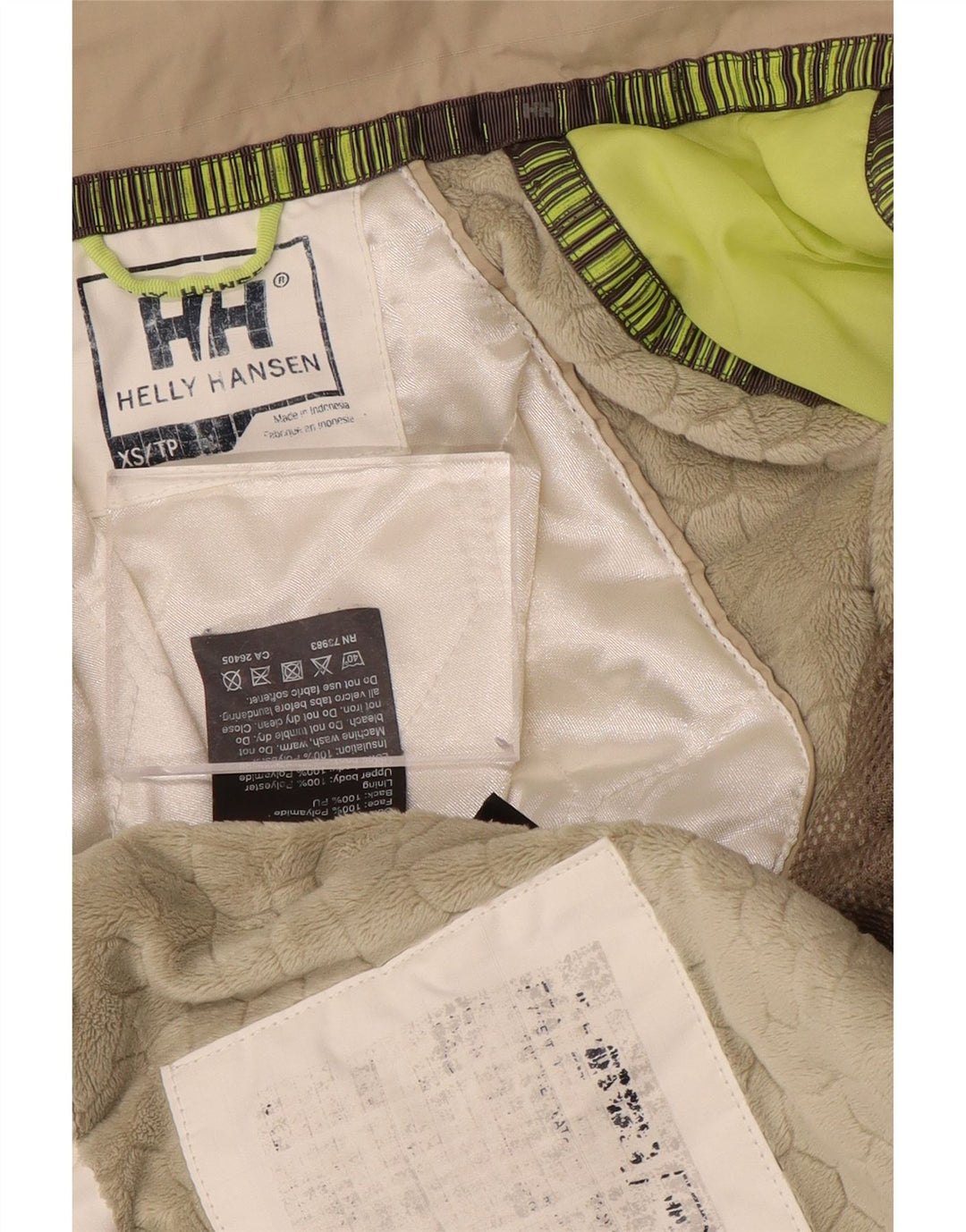 HELLY HANSEN Dame Oversized Hooded Windbreaker Jacket UK 6 XS Hvid