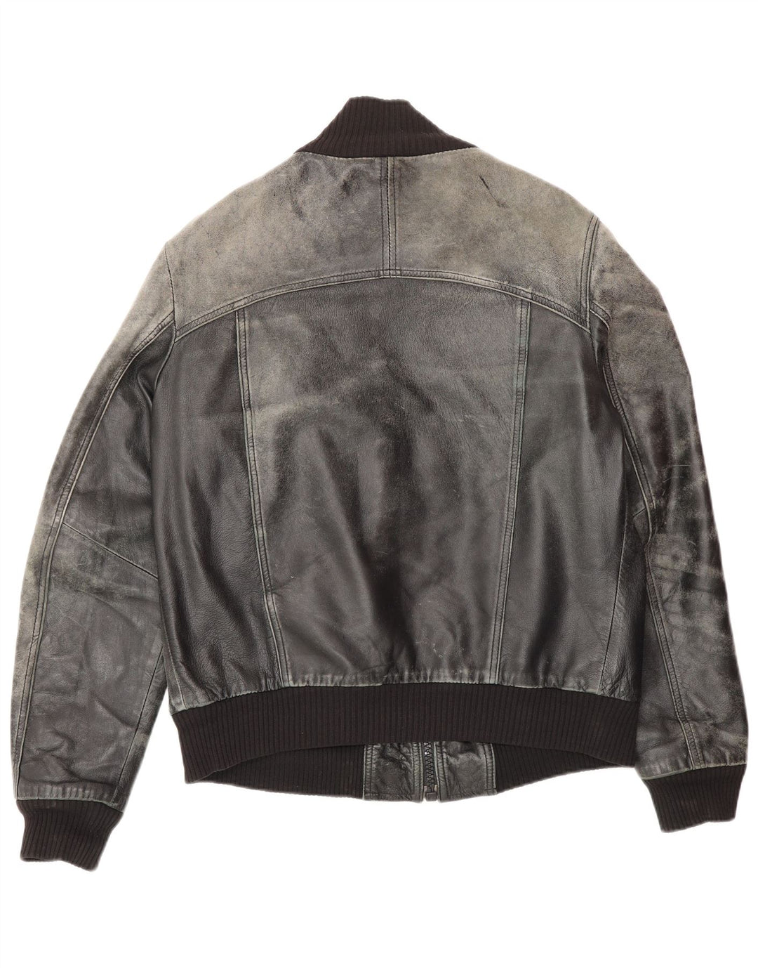 Vintage Herre Læderjakke UK 38 Medium Sort Læder