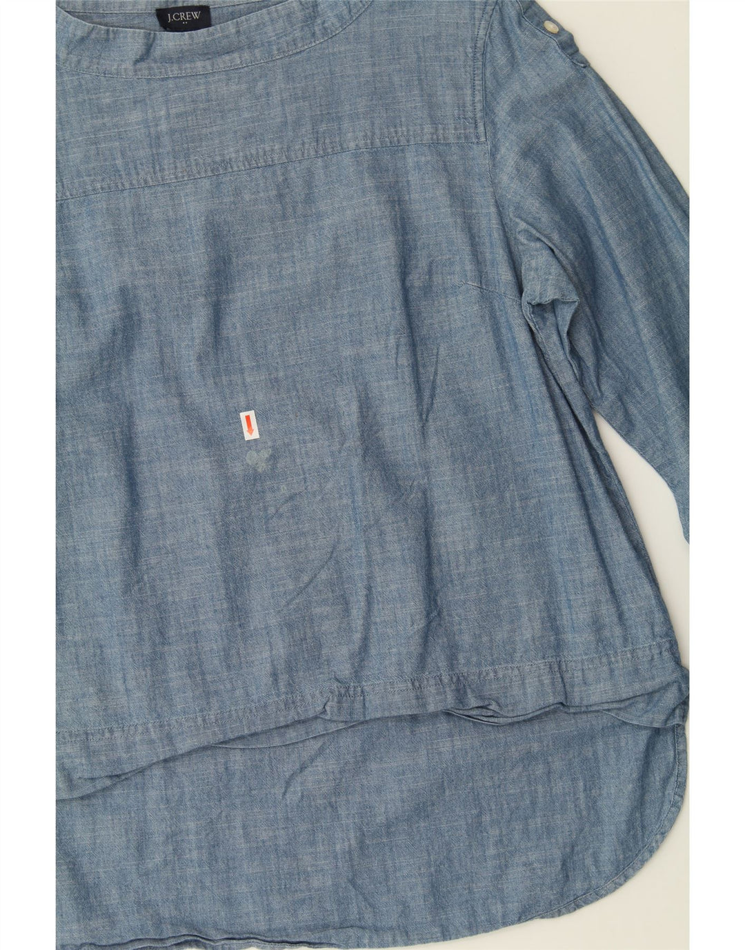 J. CREW Womens Long Sleeve Blouse Top US 10 Large Blue Cotton Vintage J. Crew and Second-Hand J. Crew from Messina Hembry 