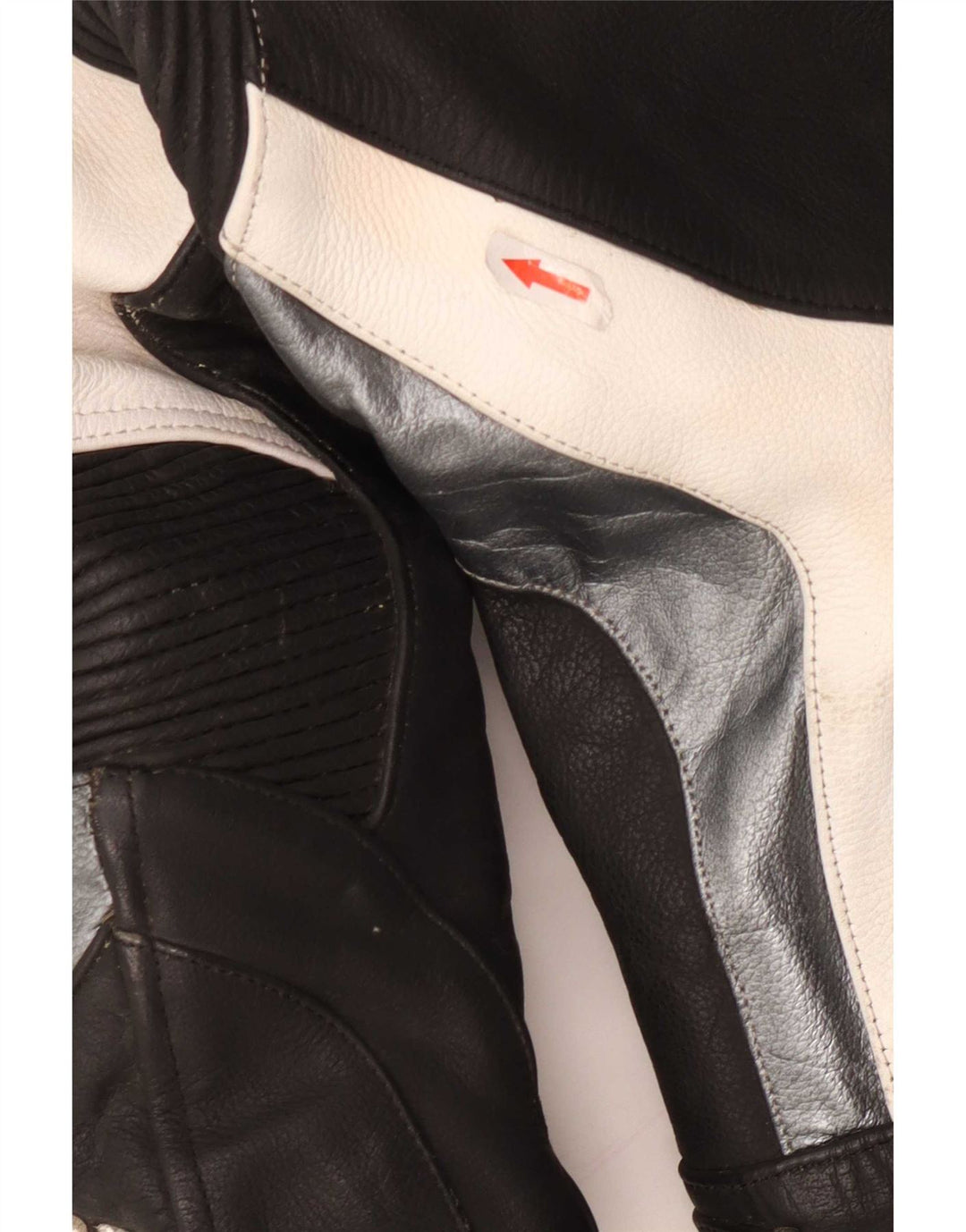 Giudici Herre Graphic Racing Jacket UK 36 Small Black Colourblock Læder