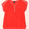 Marina Yachting Dame Oversized Bluse Top UK 6 XS Rød Silke