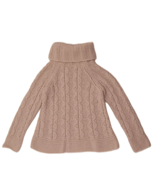 Marks & Spencer Dame Roll Neck Jumper Sweater UK 10 Small Beige Acryl
