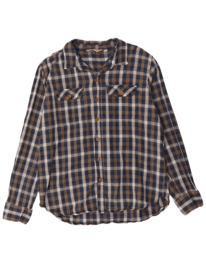 Mountain Warehouse Herre flannelskjorte XL blå ternet bomuld