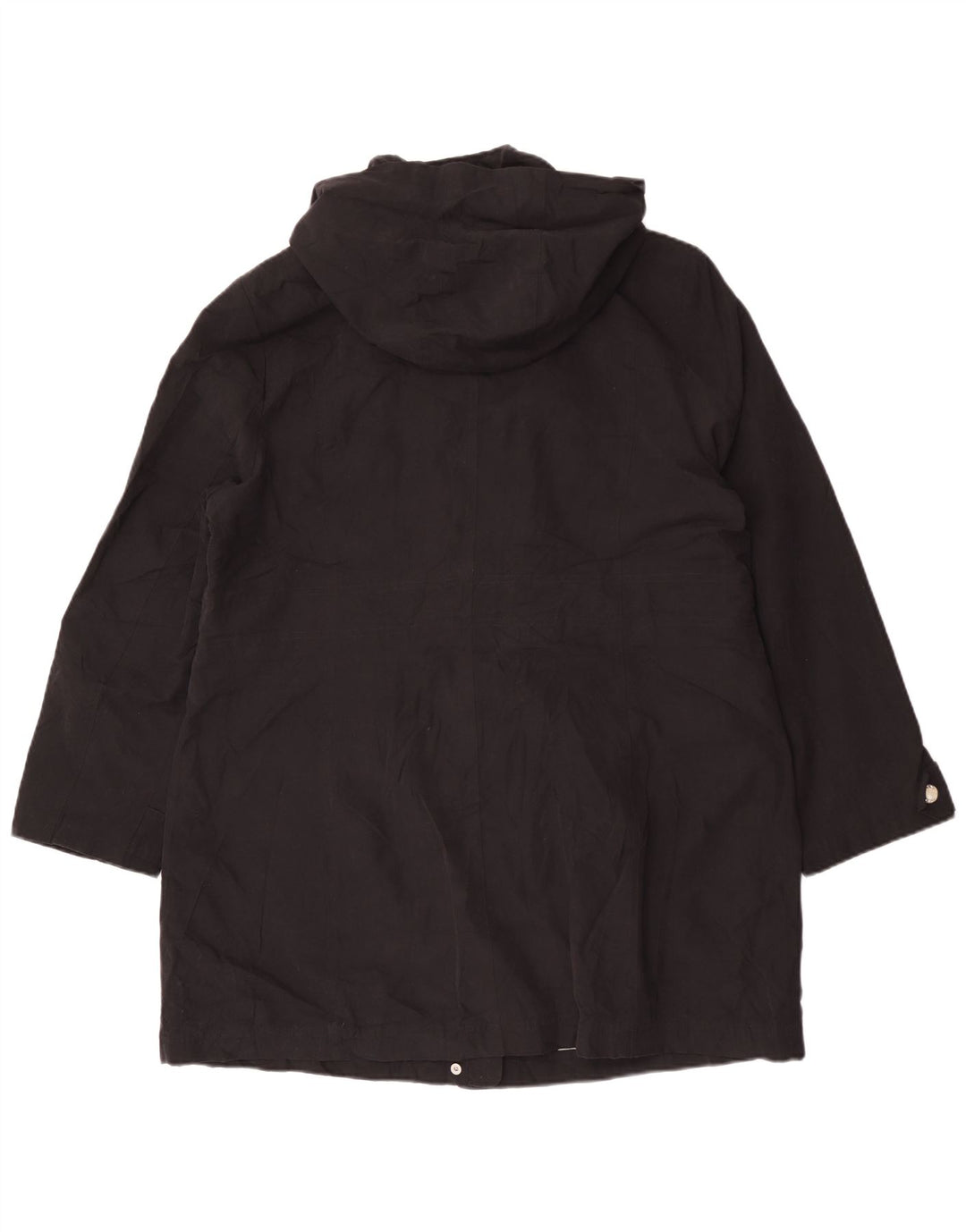 Dkny Dame Hætte Regnfrakke UK 18 XL Sort Polyester