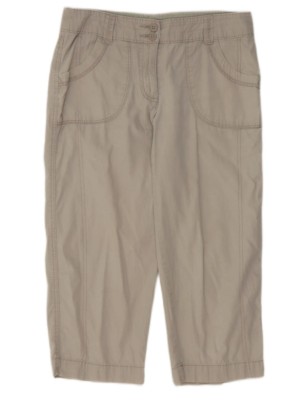 Marks & Spencer Dame Capri Bukser UK 8 Small W29 L20 Beige Bomuld