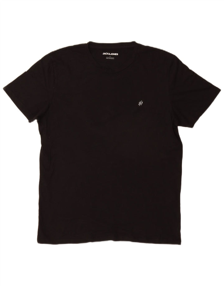 Jack & Jones Herre T-Shirt Top Stor Sort Bomuld
