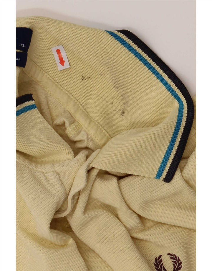 Fred Perry Herre poloshirt XL gul stribet bomuld