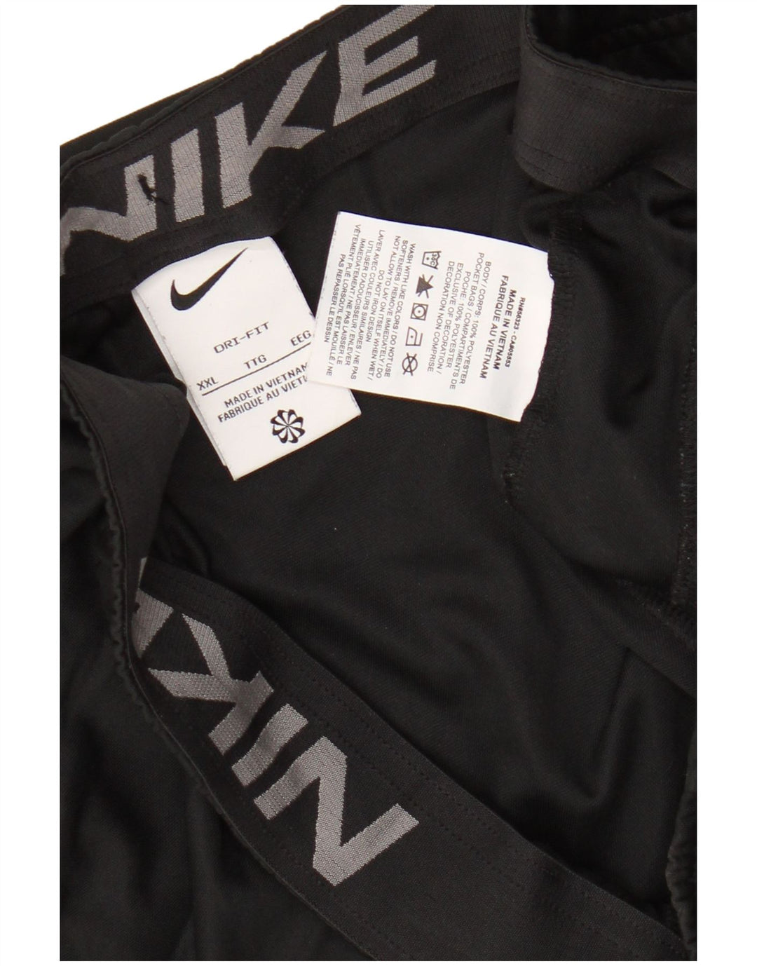 Nike Herre Dri Fit grafiske sportsshorts 2XL sort polyester