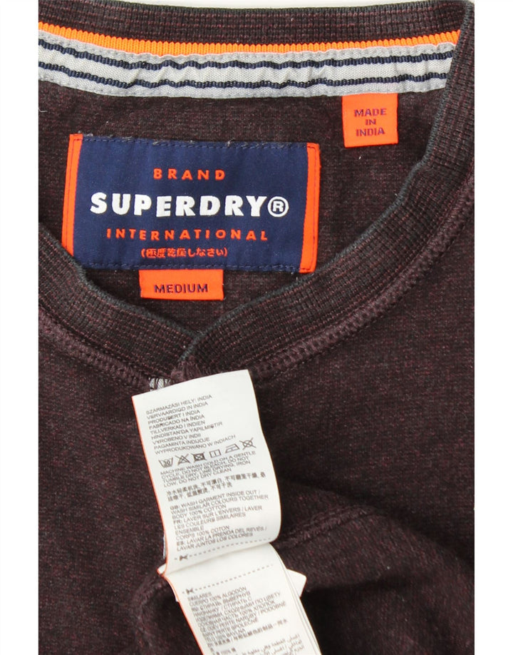SUPERDRY Herre Top Langærmet Medium Bourgogne Bomuld