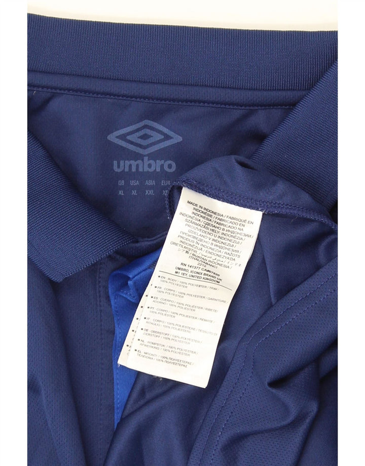 Umbro Herre Polo Shirt XL Navy Blue Polyester