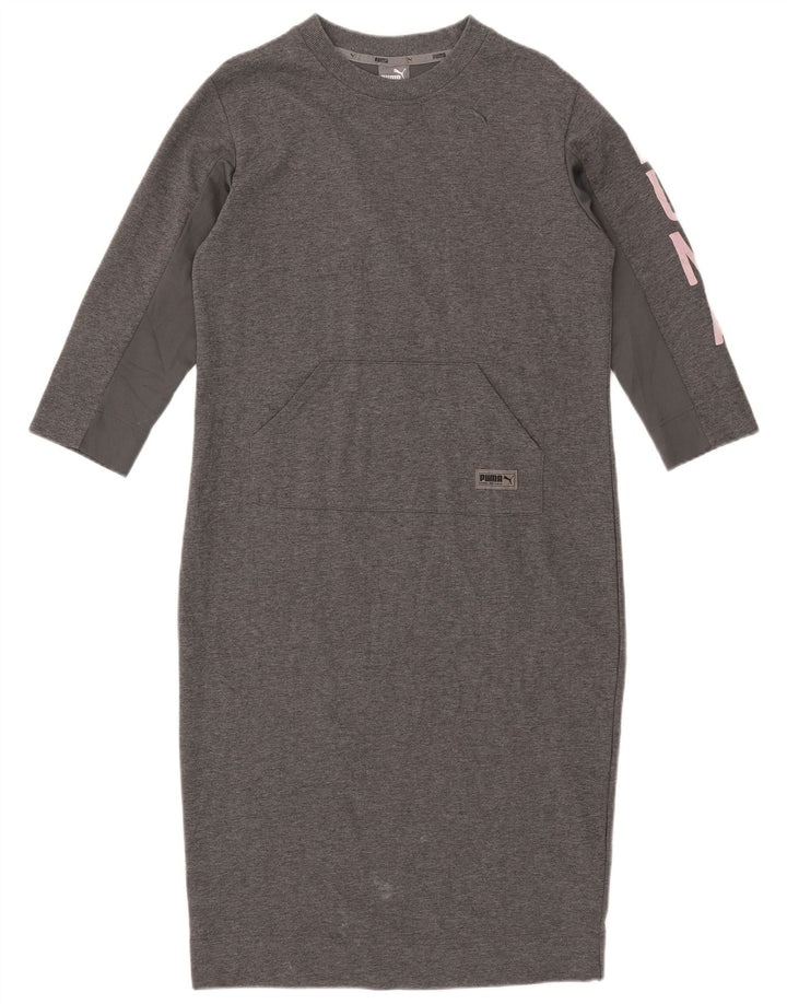 Puma Kvinders Oversized Grafisk Jumper Kjole UK 10 Small Grey Flecked