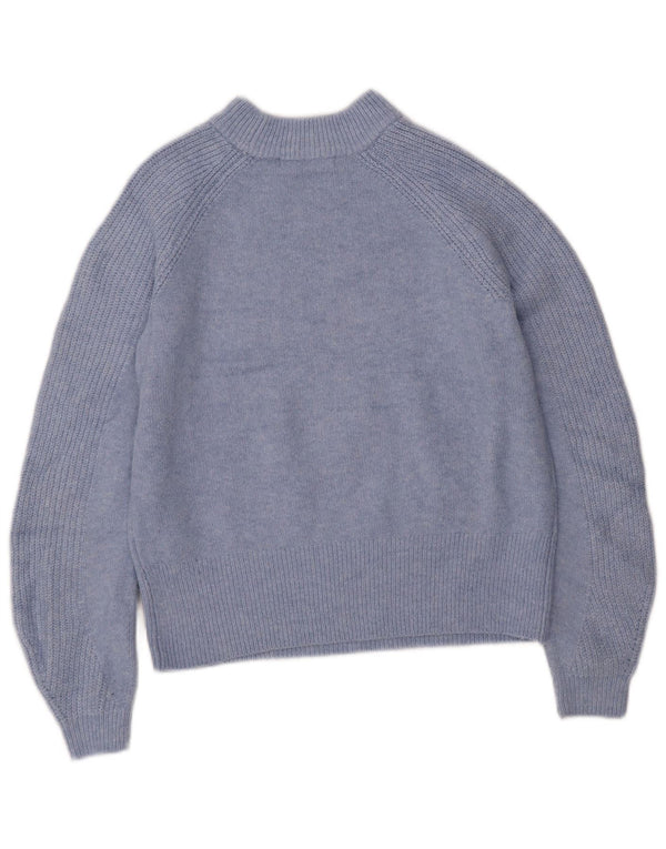 Marks & Spencer Dame Oversized Turtle Neck sweater UK 6 XS Blå