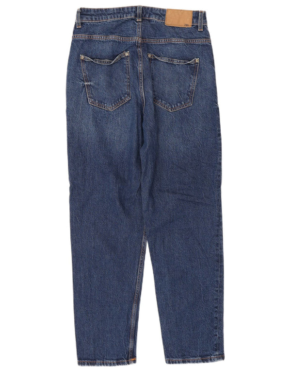 Zara Dame Højtaljede tilspidsede Jeans EU 40 Medium W30 L27 Blå Bomuld