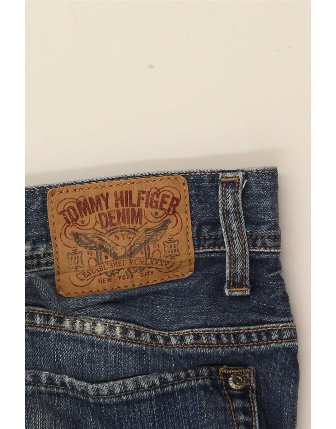 Tommy Hilfiger Herre Ryder Zip Regular Straight Jeans W36 L32 Blå