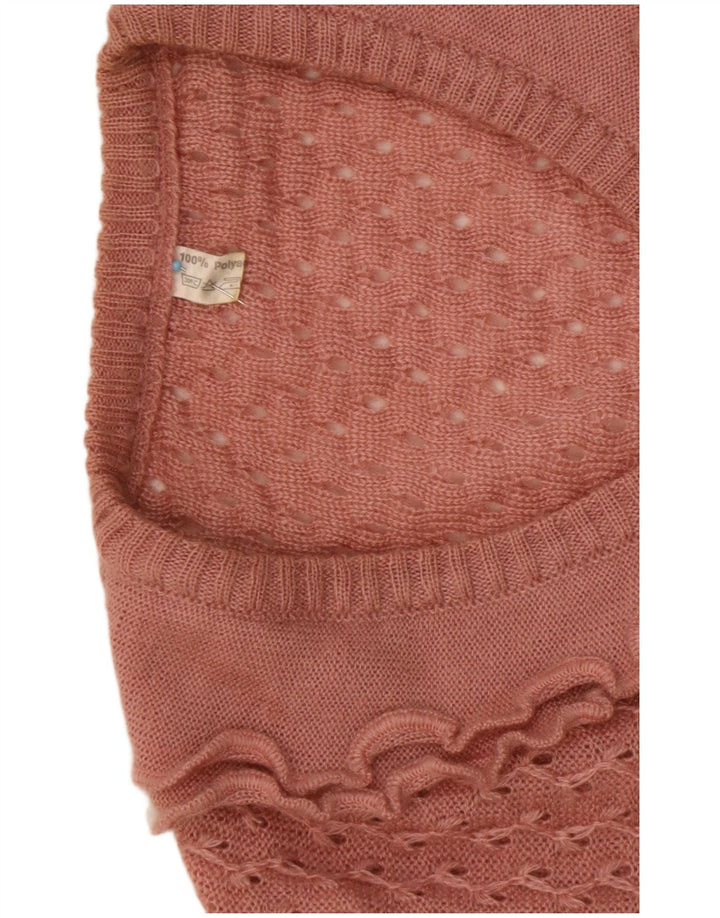 Vintage kvinders flæse foran V-hals sweater IT 44 Medium Pink