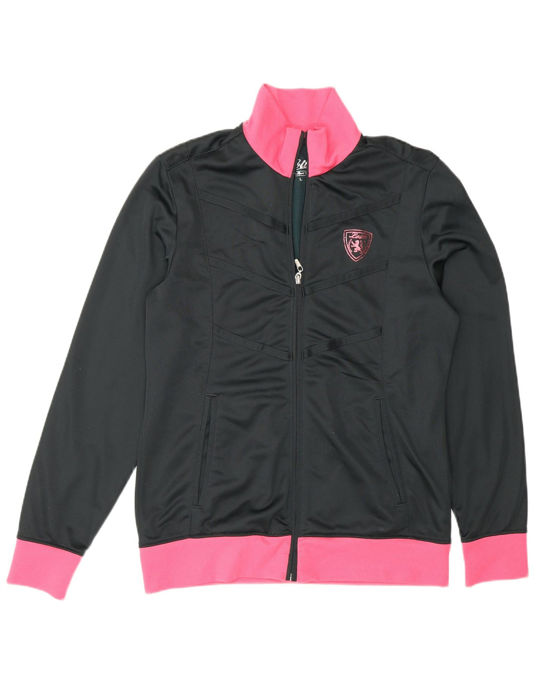 Lotto Dame træningsdragt Topjakke UK 14 Stor Sort Colourblock Polyester