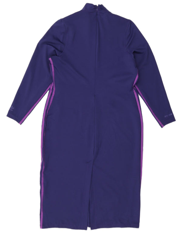 ADIDAS Dame Ivy Park Langærmet Maxikjole UK 24/26 2XL Navy Blue