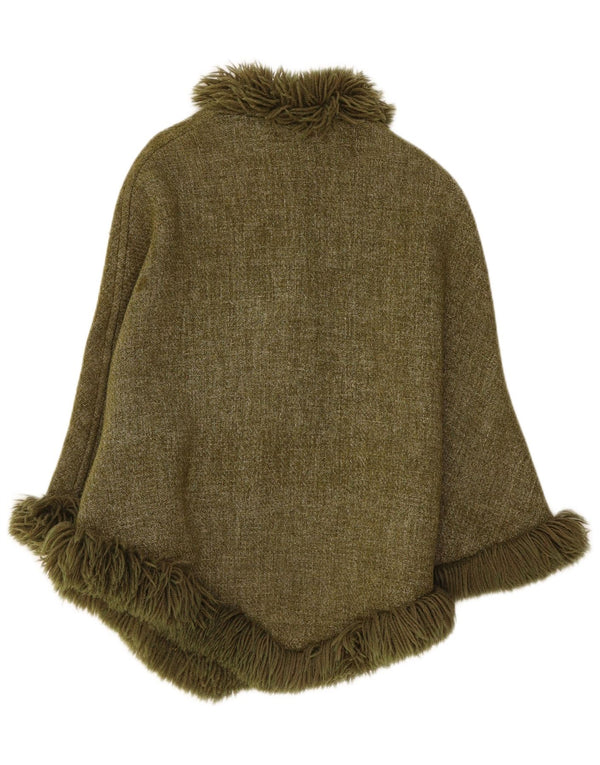 Vintage ponchofrakke til kvinder One Size Khaki