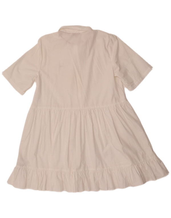 Tommy Hilfiger Dame A-Line Kjole UK 14 Stor Hvid Bomuld