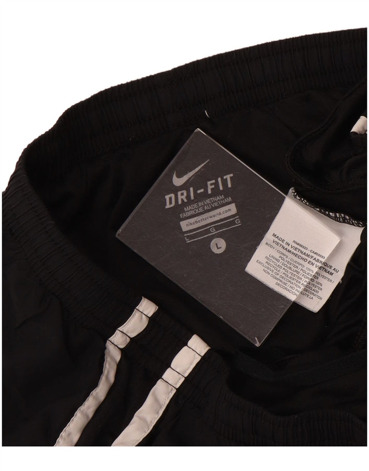 Nike Dame Dri Fit Sport Shorts UK 16 Large Black Polyester