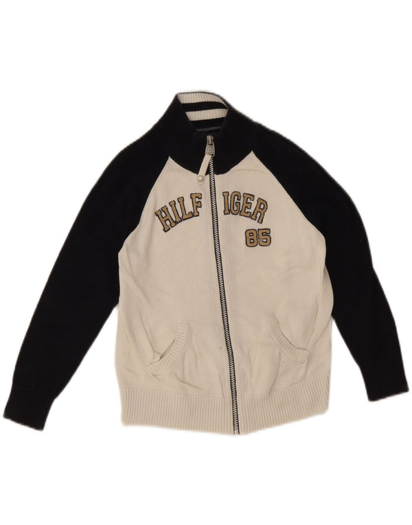 Tommy Hilfiger Boys Cardigan Sweater 4-5 Years Off White Colourblock