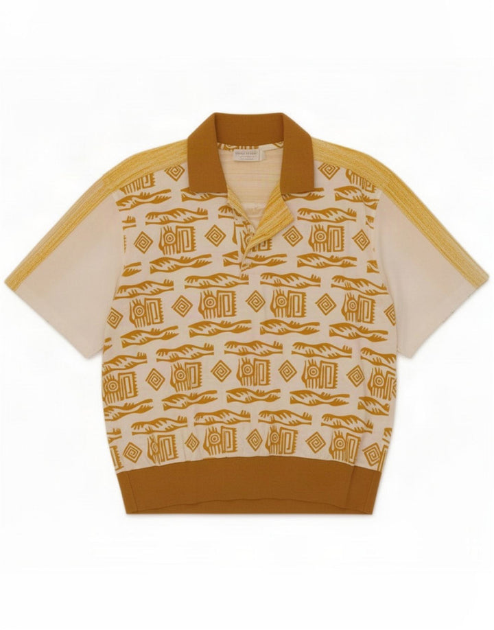 Maestrami Poloshirt til mænd Medium Beige Geometrisk Bomuld