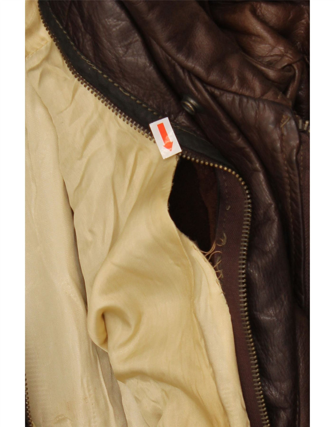 VINTAGE Herre læderjakke UK 42 XL Brun