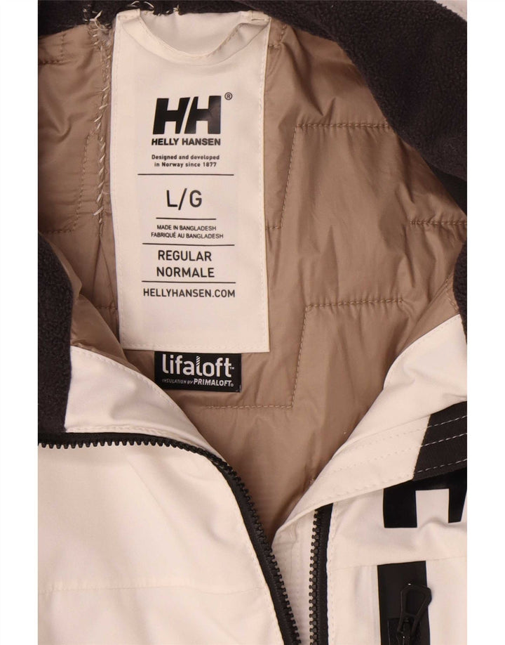 Helly Hansen Herre Graphic Windbreaker Jacket UK 40 Large White Polyester