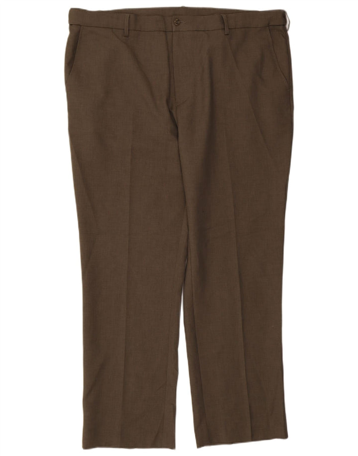 Farah Straight Chino Bukser til mænd W44 L31 Khaki Polyester