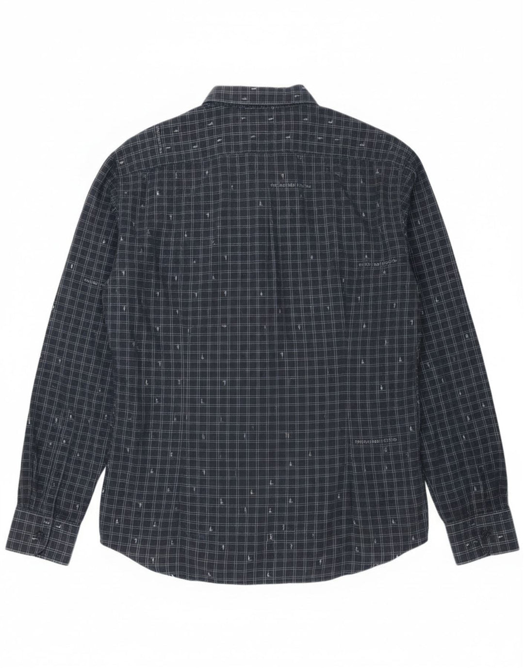 Trussardi Jeans Herreskjorte str. 42 Large Navy Blue Gingham