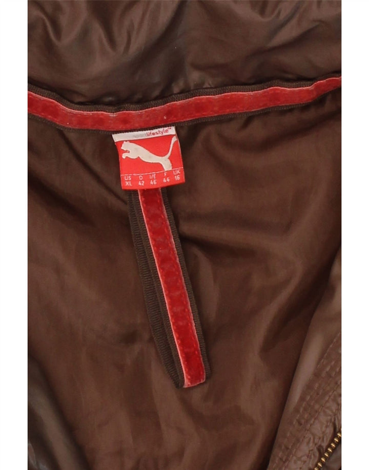 PUMA Womens Padded Jacket UK 16 Large  Brown Vintage Puma and Second-Hand Puma from Messina Hembry 