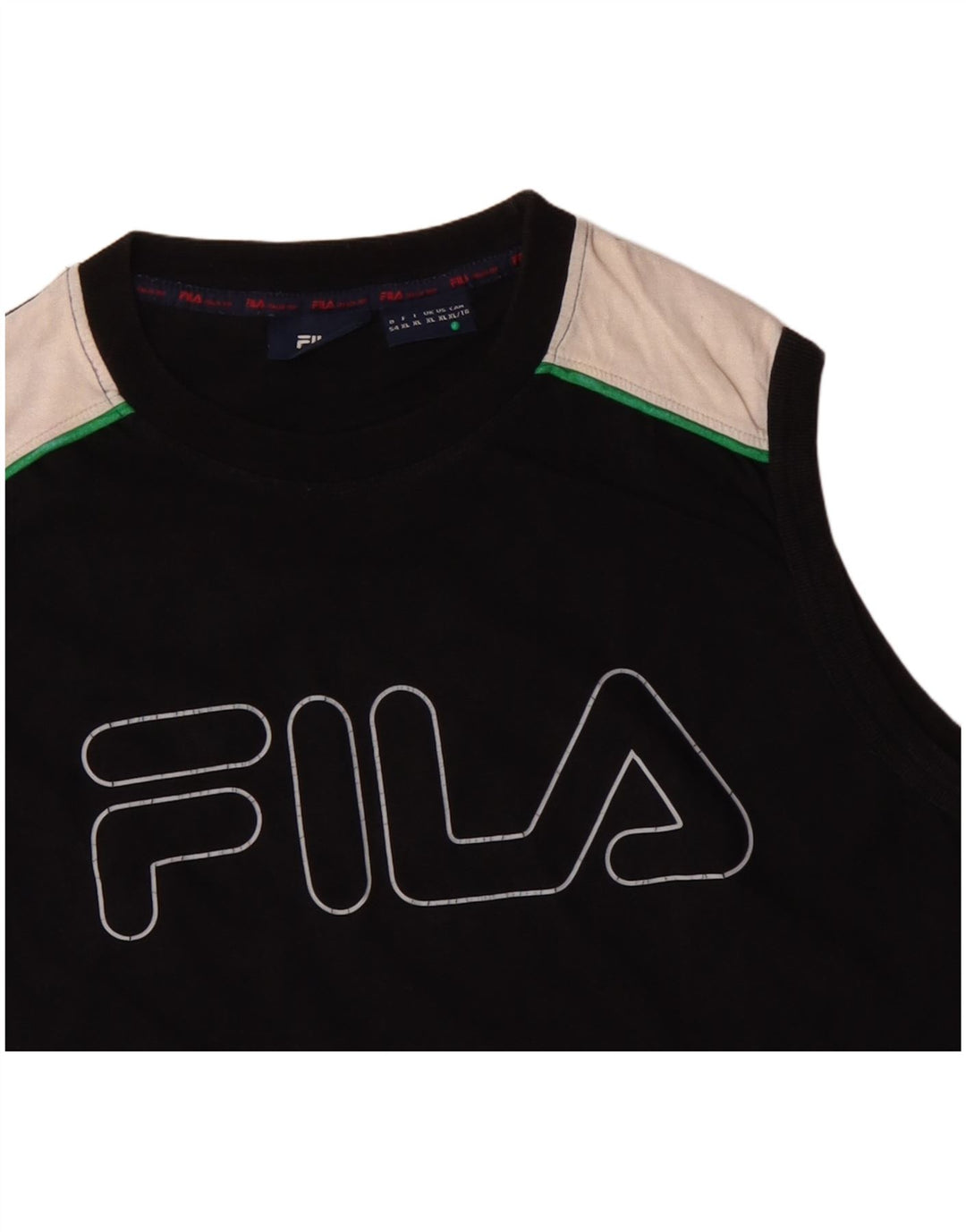 FILA Herre Grafisk Vest Top XL Sort Colourblock Bomuld