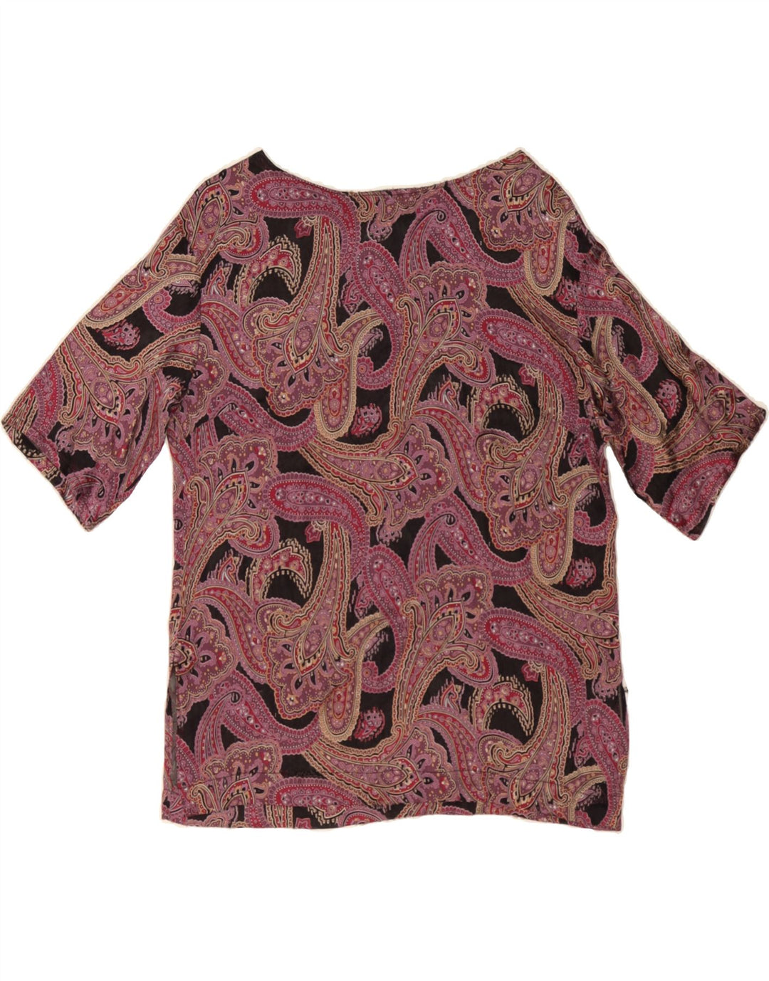 VINTAGE Womens See Through Blouse Top UK 14 Large Black Paisley Vintage Vintage and Second-Hand Vintage from Messina Hembry 