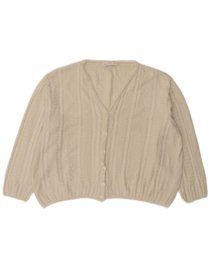 Marks & Spencer Dame oversized cardigan sweater UK 18 XL Hvid