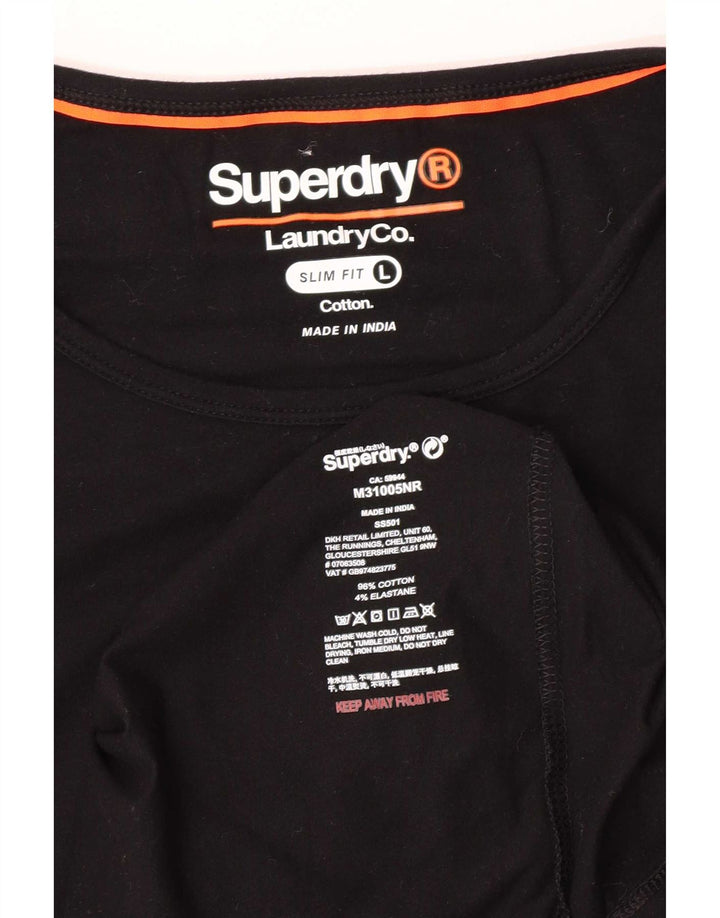 Superdry Slim Fit T-shirt top til mænd, stor sort bomuld