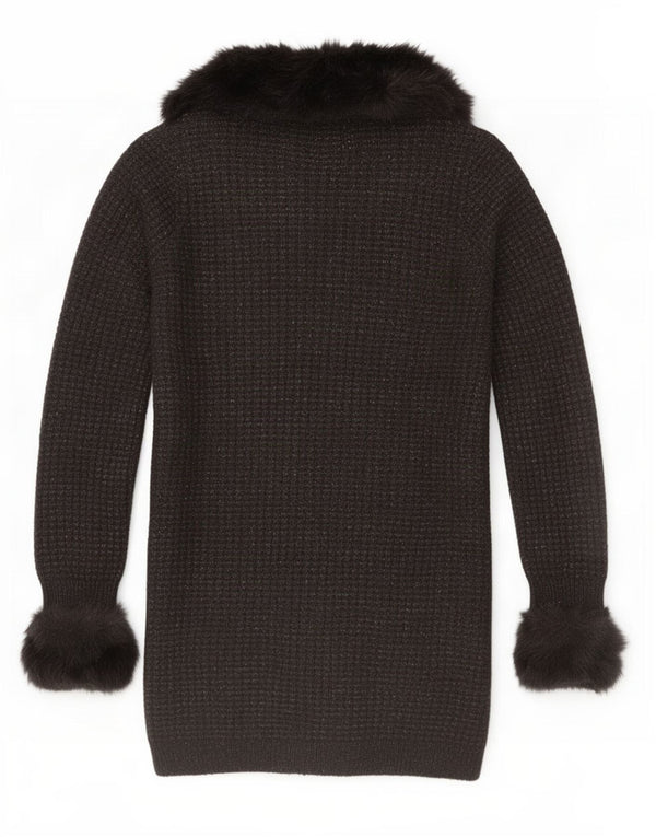 Marks & Spencer Womens Per Una Longline Cardigan Sweater UK 14 Medium Black