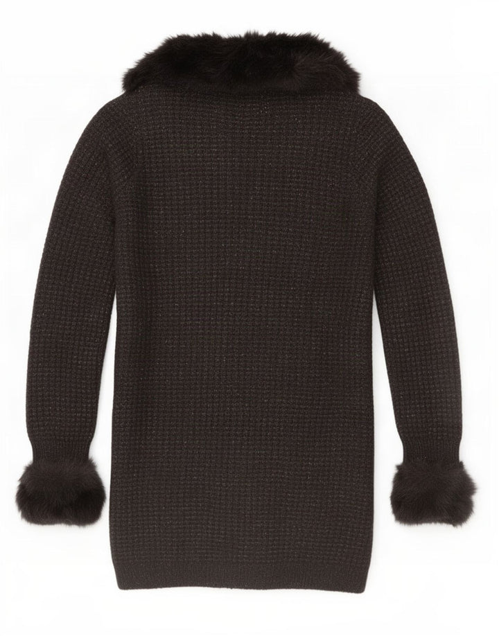 Marks & Spencer Womens Per Una Longline Cardigan Sweater UK 14 Medium Black