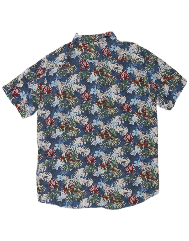 Mistral Kortærmet Herreskjorte IT 48 Medium Blue Floral Viscose
