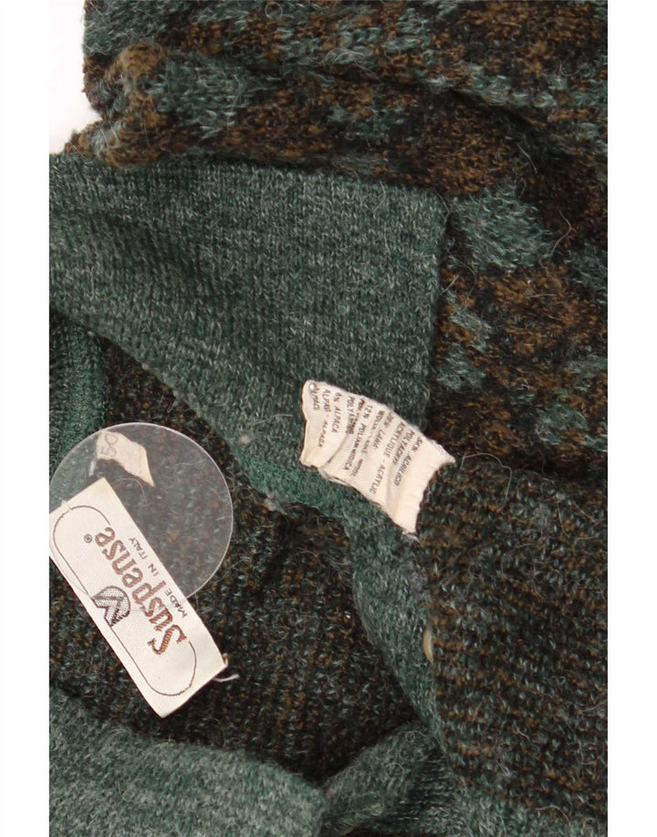 Suspense Herre Polo Neck Jumper Sweater IT 50 Medium Green Argyle/Diamond
