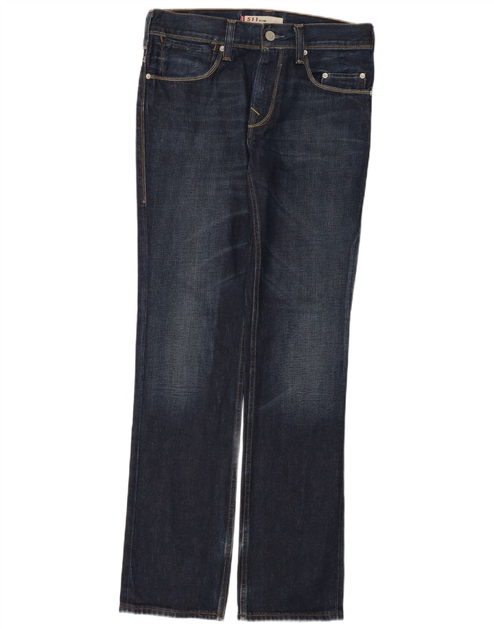 Levi's Dame 511 Slim Jeans W33 L34 Marineblå Bomuld