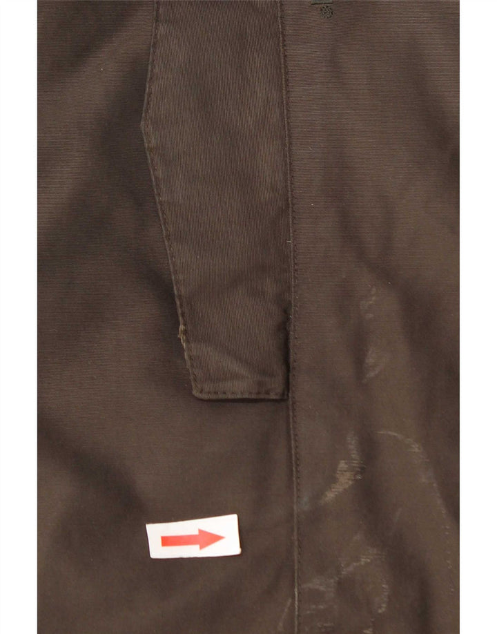 Woolrich Dame Hætte Polstret Frakke UK 14 Medium Brun Bomuld