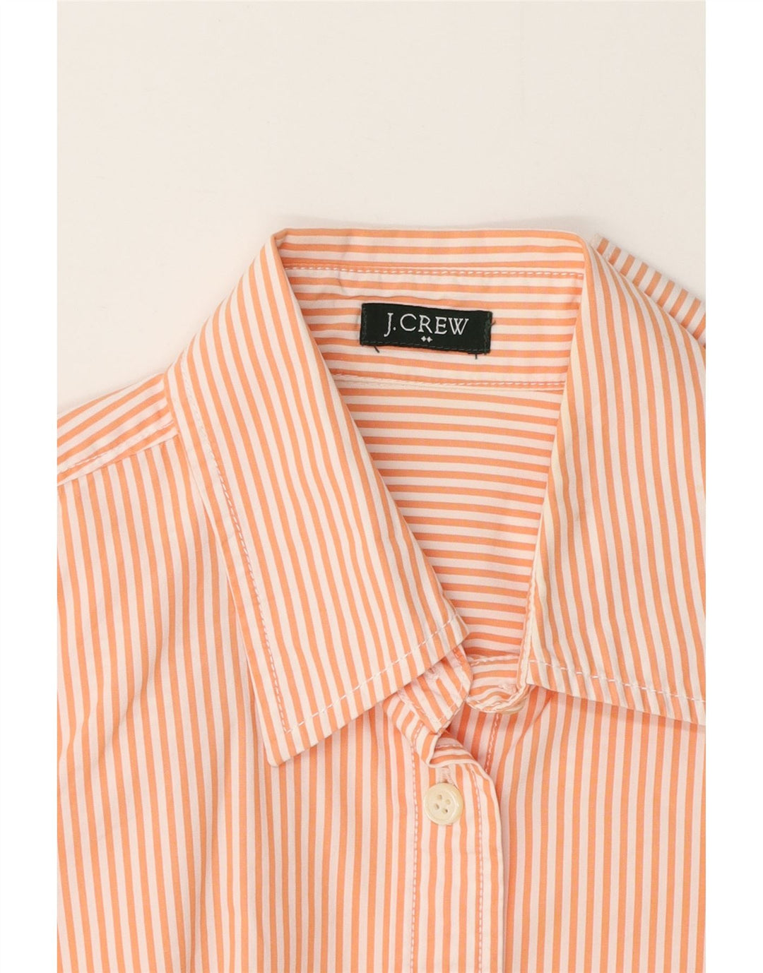J. CREW skjorte med 3/4 ærmer til kvinder UK 12 medium orange nålestribet bomuld