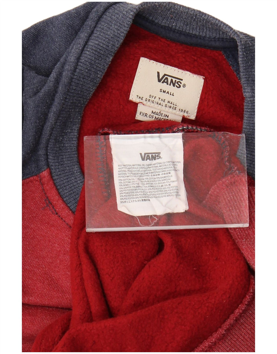 VANS Sweatshirt til mænd Lille rød Colourblock Bomuld