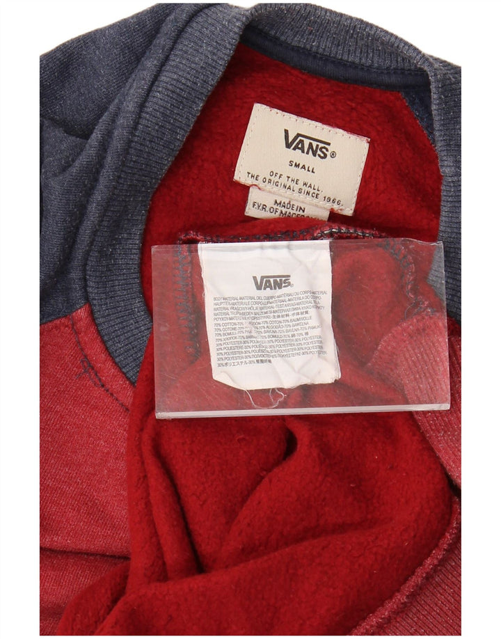 VANS Sweatshirt til mænd Lille rød Colourblock Bomuld